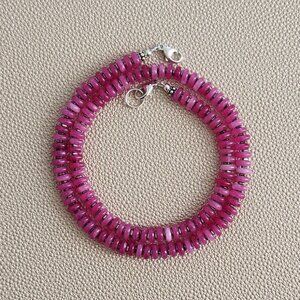 FUCHSIA JADE NECKLACE--18"